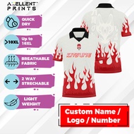 Axellent Prints Fiery Kitsune Jersey Retro Collar Shirt Sublimation Jersey Custom Name Retro Viral