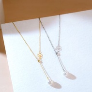 Akoya 櫻花印花 Y字鏈 18K金 頸鏈