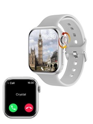 件男士女用矽膠錶帶 2.05 吋黑色全觸控方形螢幕運動型心率監測和通話智慧手錶，相容於 Androids Ios Iphone（功能）