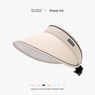 Summer Uv Protection Outdoor Riding Topless Hat Female Stylish Beach Versatile Breathable Big Brim Sun-Proof Sun Protection Hat 【ye】
