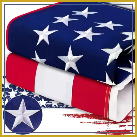 USA Flag 4x6 FT Outdoor Heavy Duty 420D Nylon, Fade Resistant US Flag with Embroidered Stars, Brass 