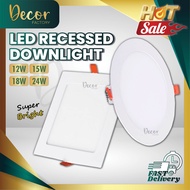 LED Recessed Downlight 12W 15W 18W 24W 4" 6" 8" LED Recess Downlight Round / Square Lampu LED Downli