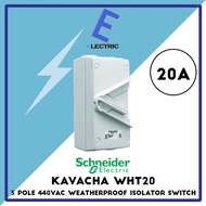 Schneider Kavacha WHT20/WHT35/WHT63 3 Pole Weatherproof(IP66) Isolator Switch 440VAC