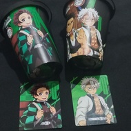 GANTUNGAN Demon Slayer Chatime Collectible Card Tanjiro Tumbler Nezuko Kimetsu no Yaiba PC KNY Offic