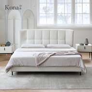 Kona Kona|Evisa Genuine Leather Bed French Cream Style Master Bed Wedding Bed Italian White Modern S