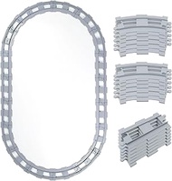 Mithaben 18-Piece Oval Rail Set, City Train Rails, Consisting of Cross Track Straight, Curve Rails, 