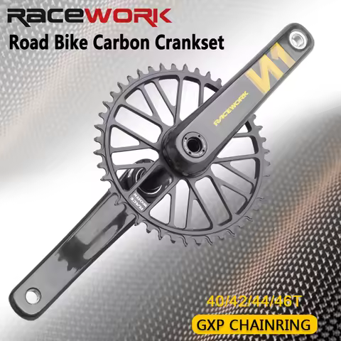 RACEWORK Carbon Fiber Crankset Road Bike Crank 11/12 Speed 170mm Chainring 50-34T/52-36T/53-39T For 
