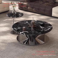 Extremely Round Light Living Room Luxury Household Stainless Steel Flying Saucer Style Coffee Table 