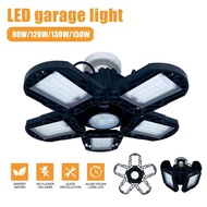 LED Garage Light Five Leaf Foldable Garage Ceiling Lamp Deformation Basement Indoor Outdoor Deformation High Bay Light
