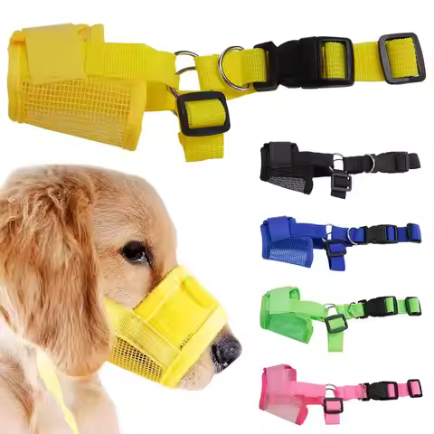 Adjustable Dog Muzzle Summer Mesh Breathable Muzzle For Small Medium Large Dogs Anti-bite Anti-bark 