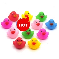 12 Pcs Colorful Baby Children Bath Toys Cute Rubber Squeaky Duck Ducky