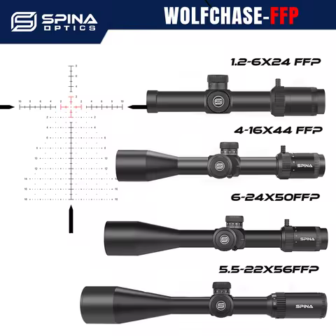 SPINA OPTICS First Focal Tactical FFP Riflescope LPVO/ Long-Range Firing Sniper Sight Hunting Turret