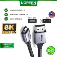 UGREEN Mini HDMI to HDMI 2.1 8K 60Hz HDR HDCP 2.3 3D Dolby Audio For Camera Projector Laptop PC Moni