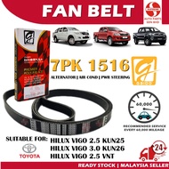 S2U Gaido Fan Belt Toyota Hilux Vigo 2.5 3.0 All Model Air Cond Alternator Power Steering Belt 7PK15