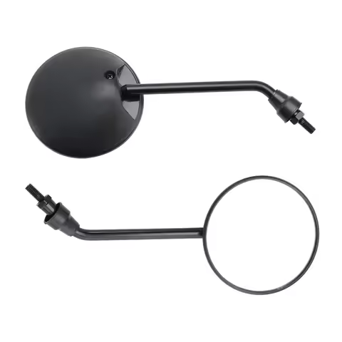 Topteng Pair Black Rearview Mirror M8x1.25 For Simson S50 S51 S53 SR50 Schwalbe KR51