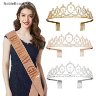 [NobleBeautiful] 1 PC Bling Rhinestone Crystal Crown Tiara Birthday Anniversary Decoration Happy Wom