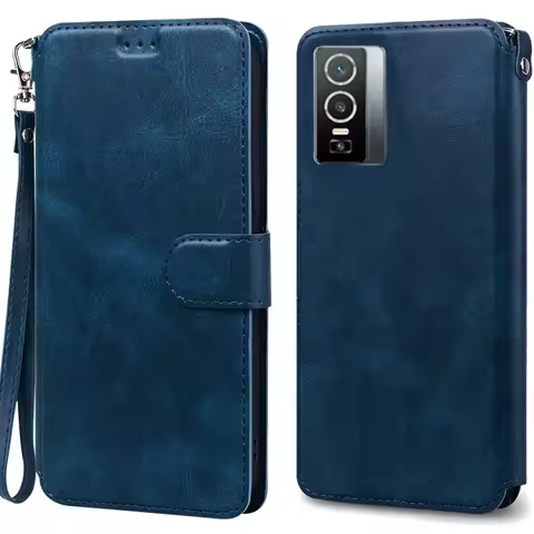 For Vivo Y76 Case V2124 Silicone Leather Wallet Flip Case for Vivo Y76 5G Case Shockproof Coque for 