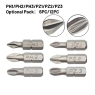 【COLORFUL】Blue+Silver Wear Resistant Screwdriver Bit Set PH1 PZ1 PH2 PZ2 PH3 PZ3 12pcs