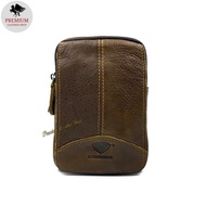 Rush Rider Leather Phone Bag Cowhide Leather Pouch Waist Bag Handphone Bag Sling