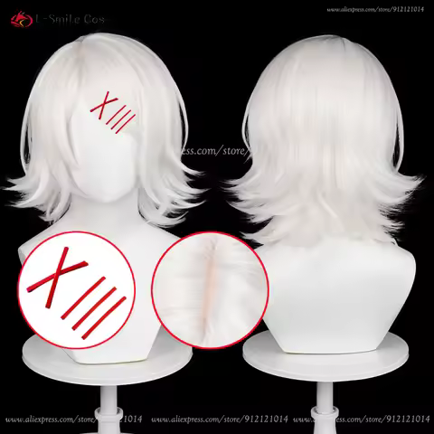 Anime 35cm White Juzo Suzuya Cosplay Wig Unisex Simulated Scalp Wigs Heat Resistant Synthetic Hair H