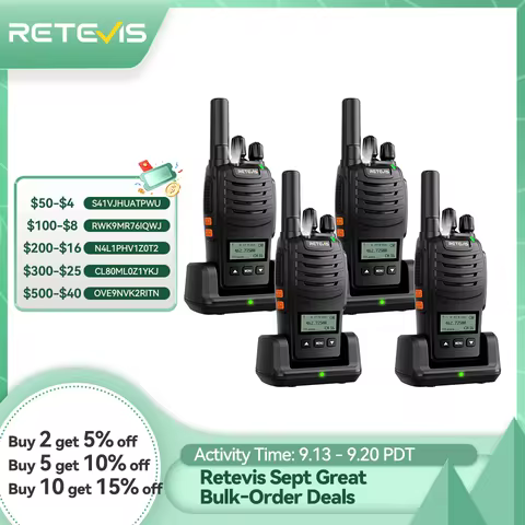 Retevis H777D Portable Walkie Talkie 4/6 Pcs PMR Lincense-free Rechargable Two Way Radio LCD Screen 