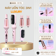 Máy uốn tóc tự động 3 trong 1 Bugaro phiên bản luxury gồm 2 trục 28 và 32mm kèm 1 đầu lược điện có m