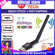 600Mbps Dual Band 5GHz Wireless Lan USB PC WiFi Adapter Antenna 802.11AC