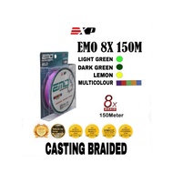 EXP EMO 8X 150m Casting Braided Fishing Line Ultra Sensitive Smooth Thin Strong PE Multifilament Dur