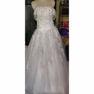 gaun wedding bunga 02 / gaun pengantin second / gaun wedding preloved