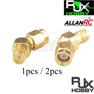 RJXHOBBY RPSMA Male to RPSMA Female 45Degree Antenna Adapter GoldPlated Connector FPV Race Fatshark 