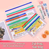 Zipper Bag Waterproof Transparent PVC Zipper Pouch Document Bag (A4/A5/A6) Zipper Bag