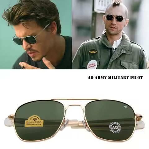 Fashion Classical Aviation Sunglasses Men AO Sun Glasses For Male American Army Military Optical Gla