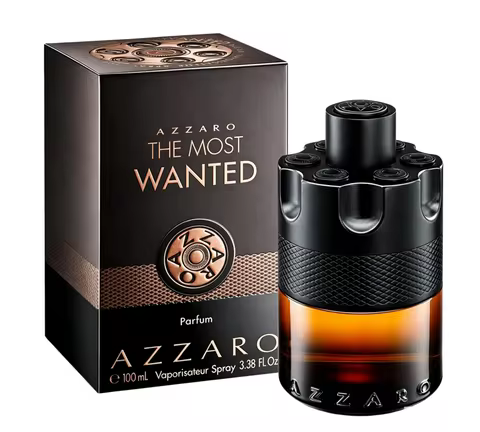 Azzaro The Most Wanted Parfum | Black-gold gun design, tobacco-amber notes, maximum longevity