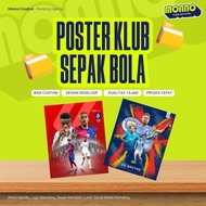 (1 SET OF 12) HD FOOTBALL CLUB POSTER A4 SIZE