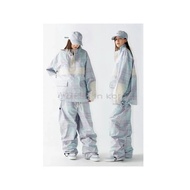 New Style Korean BSRABBIT Purple Plaid Water-resistant Ski Pant Set - Unisex