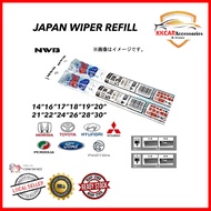 NWB JAPAN WIPER REFILL RUBBER (2 PCS) for Vellfire / alphard 2015 above ANH30 AH30 AGH30 made in jap