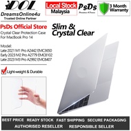 PsDs Crystal Clear Ultra Slim Light-weight Hard Cover Case for Latest MB Pro 14 M1 M2 M3 Pro A2442 A