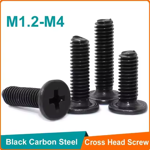 50pcs M1.2 M1.4 M1.6 M2 M2.5 M3 M4 Phillips Ultra Thin Flat Wafer Head Screw Carbon Steel CM Thin He