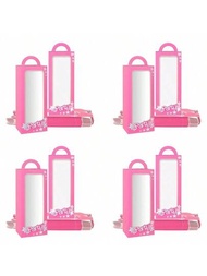 12入組粉紅色娃娃派對禮盒禮品盒好吃的袋子糖果禮盒粉色生日單身派對裝飾用品情人節用品