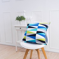 簡約系列抱枕-放射三角藍