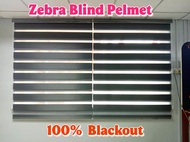 Premium Zebra Blind Pelmet/Bidai Tingkap/Curtain Blind (100% Blackout)