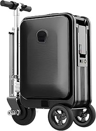 Business Travel Carry-On Luggage, 20L Smart Riding Suitcase, 73.26WH Removable Battery, Supper-low noise Spinner Wheels &amp; TSA Lock, Load 110kg, Motorized Luggage for Adults Travel Storage Case black