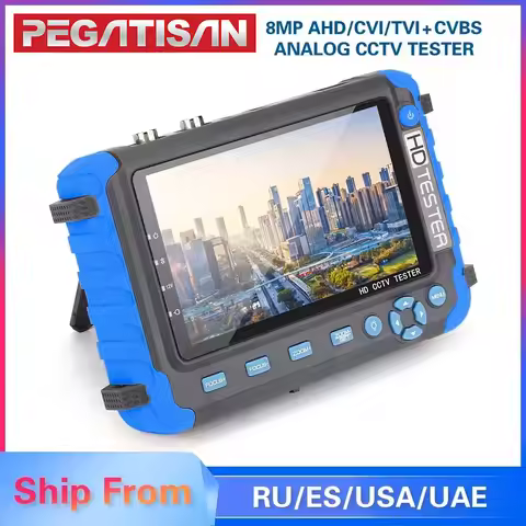 PEGATISAN 8MP CCTV Security Camera Tester IV8W 5Inch CCTV Monitor AHD/CVI/TVI CVBS Analog CCTV Camer