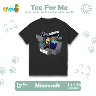 Minecraft Kids T-Shirt Survival Mode Game Minicraft Roblox Age 0 1 2 3 4 5 6 7 8 9 10 11 Years Boys 