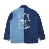 [稀有品] Lee x Keith Haring 經典聯名普普風愛心刺繡 深淺藍雙色牛仔外套 單寧襯衫 M號L號