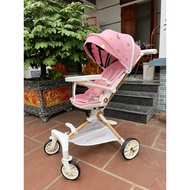 Xe đẩy cho bé G500 mẫu mới có 3 chế độ nằm ngồi ngã 180 độ kết hợp bàn ăn dặm đèn nhạc đảo chiều