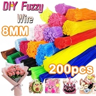 200Pcs Fuzzy Wire Chenille Stems Handicraft DIY Kids Toy Twisted Stick DIY Christmas Festival