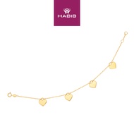 HABIB 375/9K Yellow Gold Bracelet (Heart) X6FOR6B10529(4L)