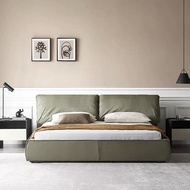 HOMIE LIFE เตียงติดพื้น velvet fabric bed Luxury เตียงนอน Bedroom ฐานเตียง 6 ฟุต H73