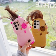 Funny Capybara With Hair Casing For Redmi 13 14C A3 13C 12C A11 A1+ A2+ 10C 10A 10X 9T 9C 9A 9 8 8A 